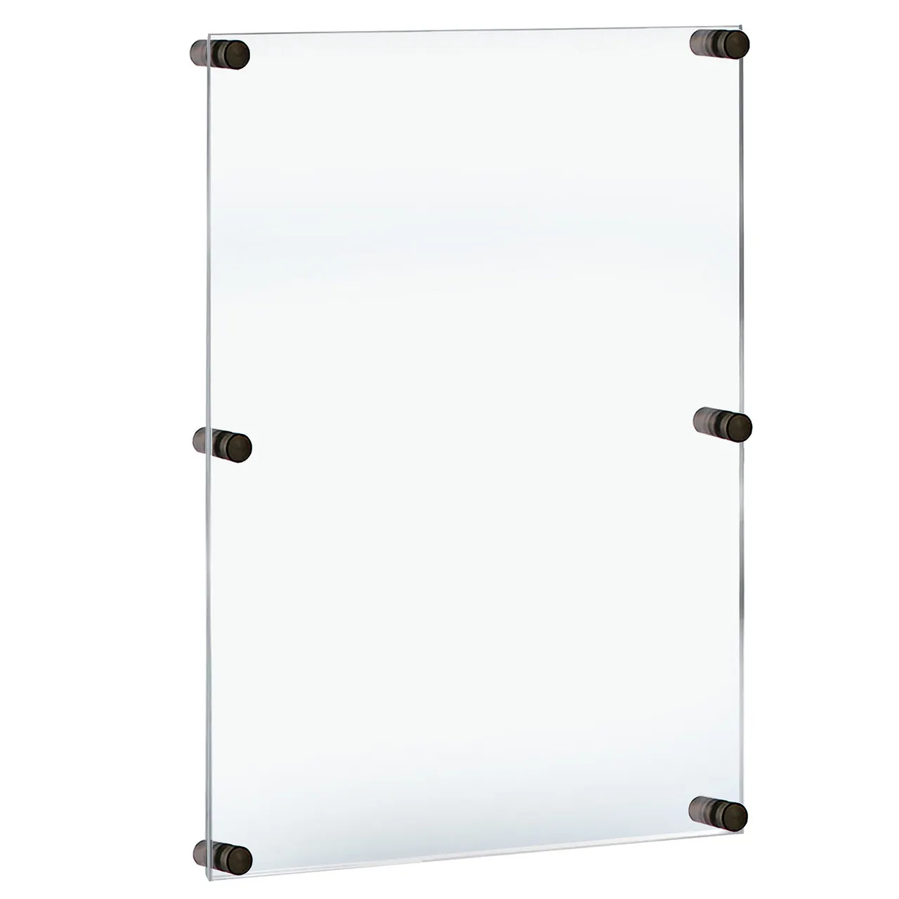 Floating Acrylic Wall Frame with Black Stand Off Caps: 30" x 40" Graphic Size, Overall Frame Size: 34" x 44"