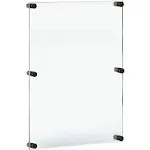 Azar Displays 105540-BLK Acrylic Floating Double Panel Wall Frame,30" x 40" Graphic size, Overall Frame Size: 34" x 44", Black