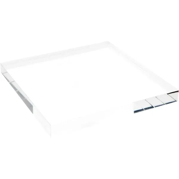 Plymor Clear Polished Acrylic Square Display Block, 1 inch H x 10 inch W x 10 ...