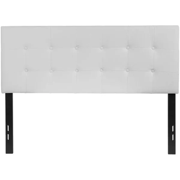 Lennox Tufted Upholstered Full Size Headboard in White Vinyl