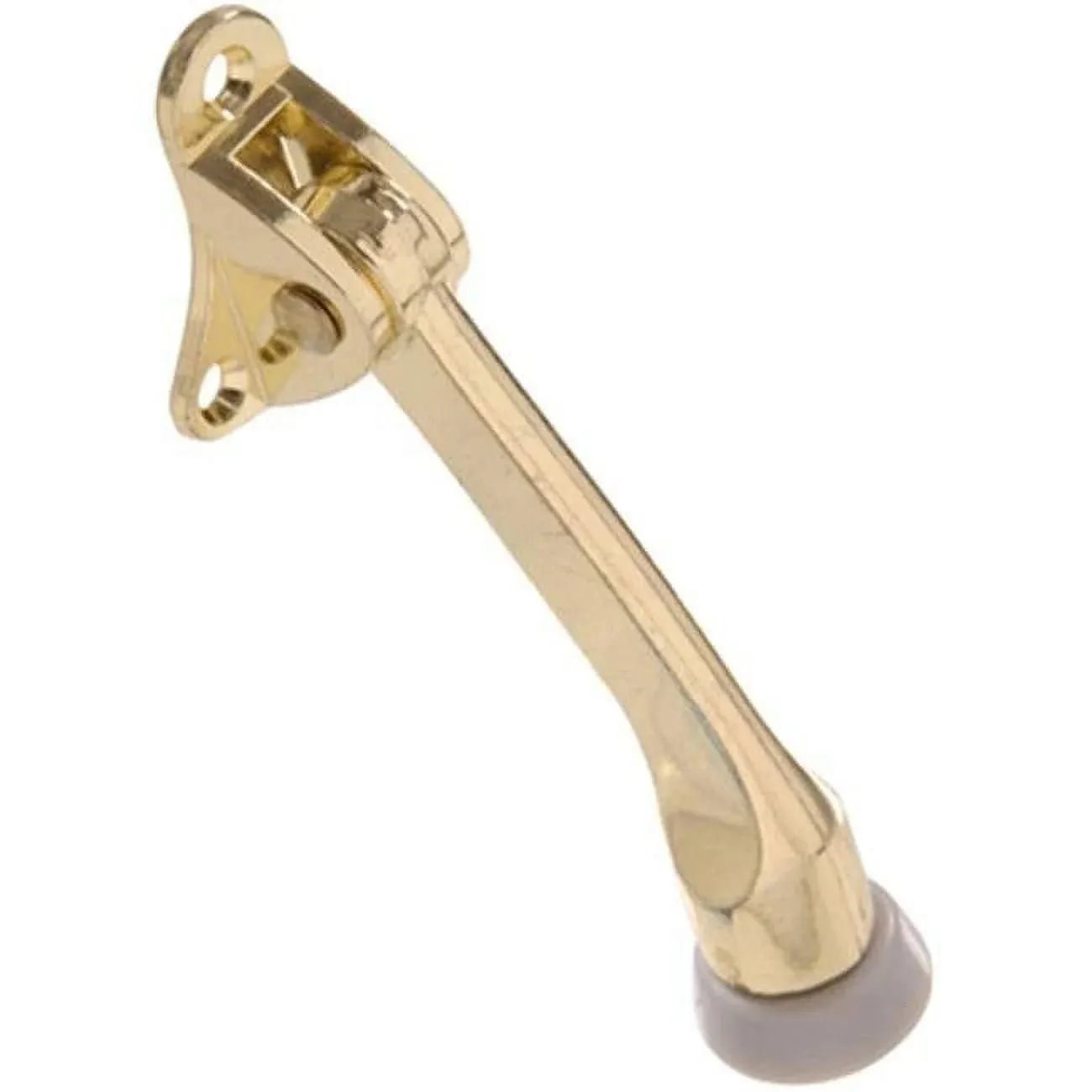 4 in Kickdown Door Stop Brass Plated