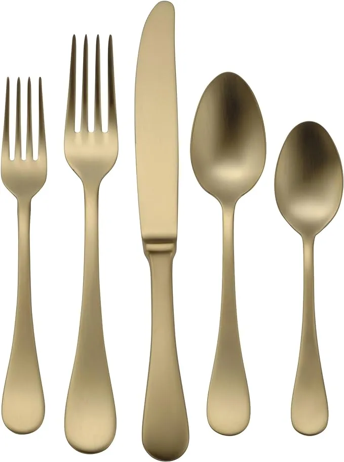 ALESSANDRA GOLD 5 Piece Place Setting Oneida Vivanti Stainless Flatware