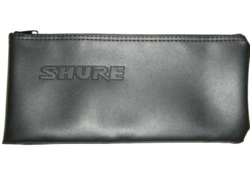 Shure Wired Microphone Bag Zipper Pouch Case, Black Vinyl - Standard Size(9&#034;x4&#034;)