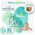 Pampers Pure Protection Diapers, 1 (8-14 lb), Super Pack - 82 diapers