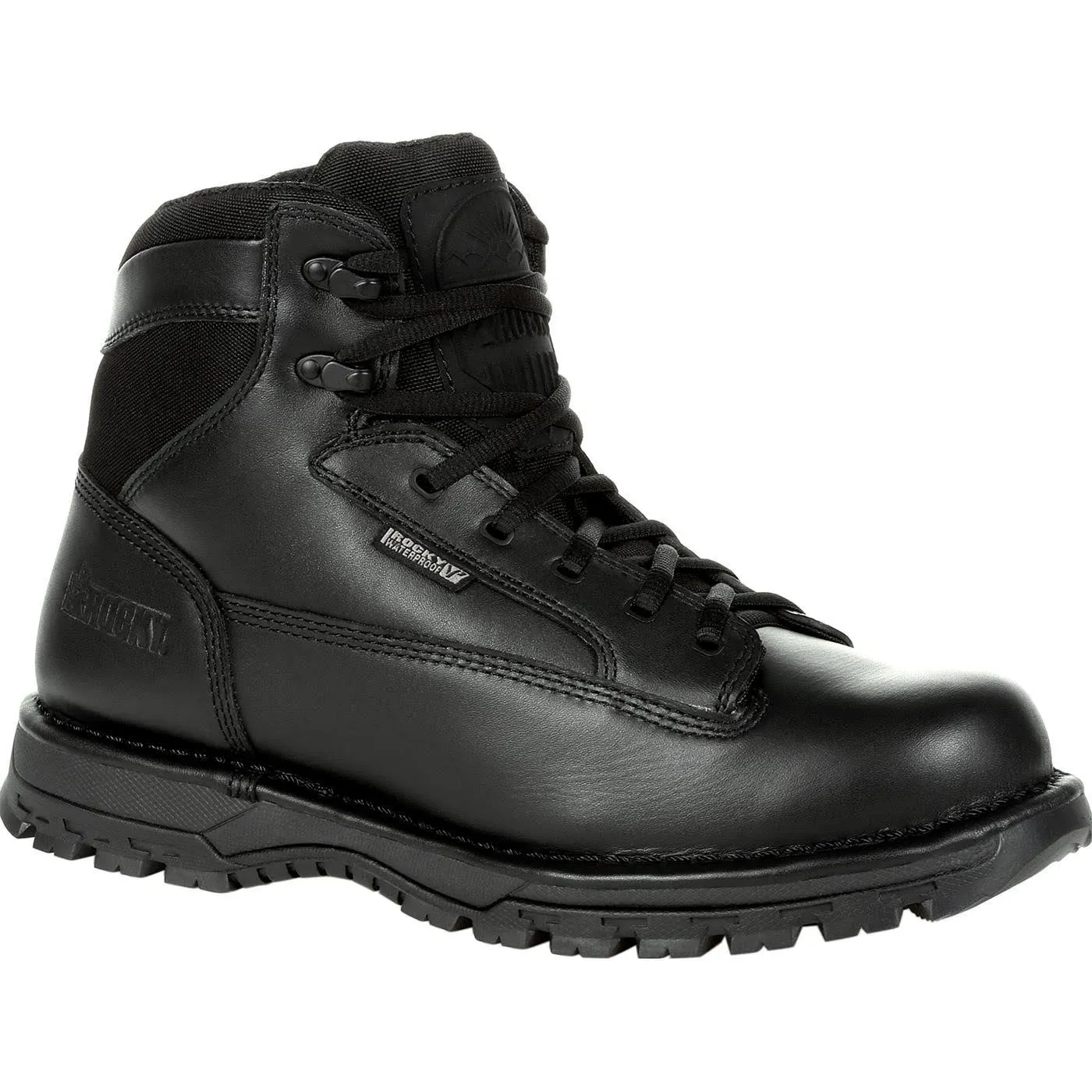 Rocky Portland Men's 6" Black Side Zip Waterproof Public Service Boot RKD0071