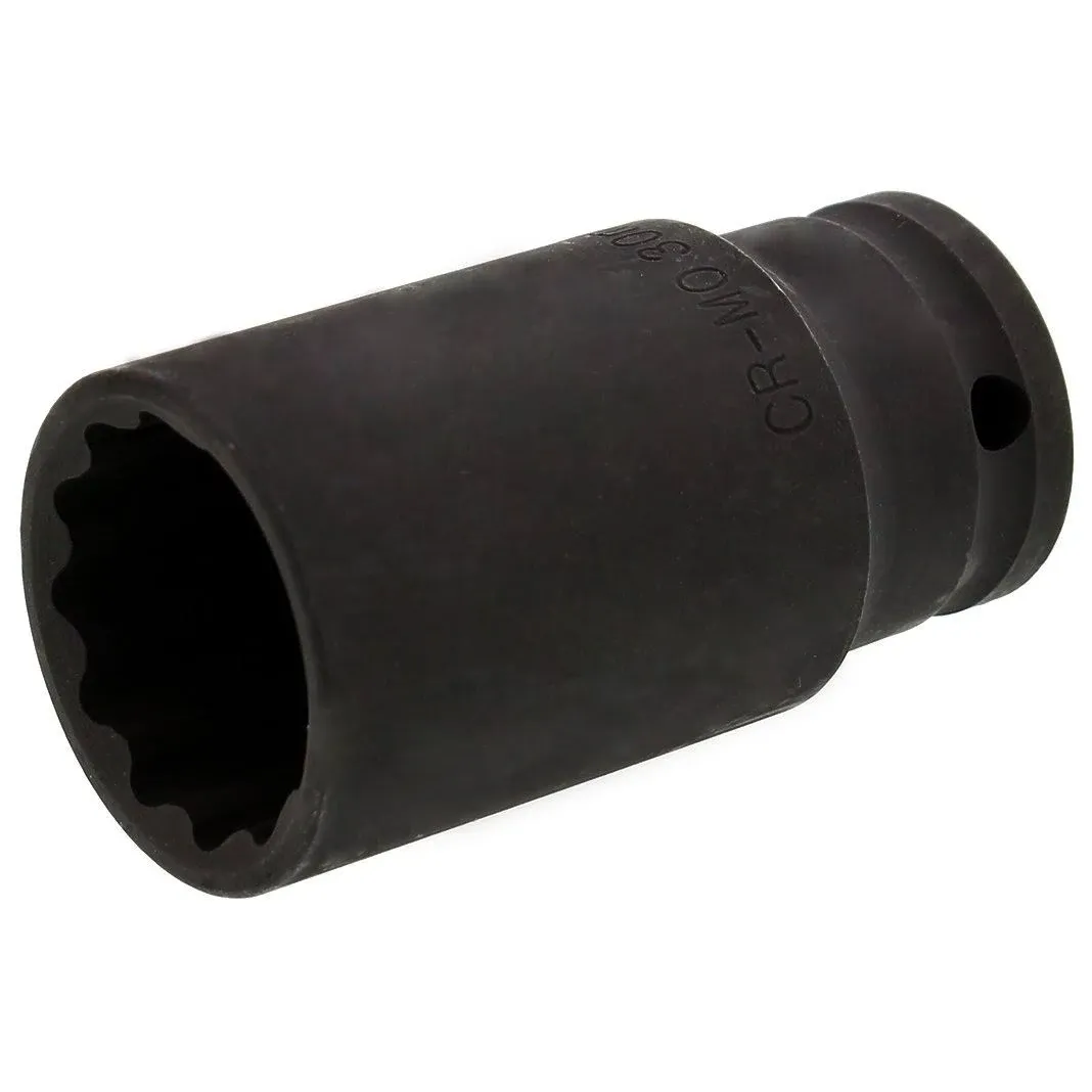 ABN Axle Nut Socket, 30mm, 1/2in Drive, 12 Point – Universal for All Vehicle 12pt Installation, Removal, Repair