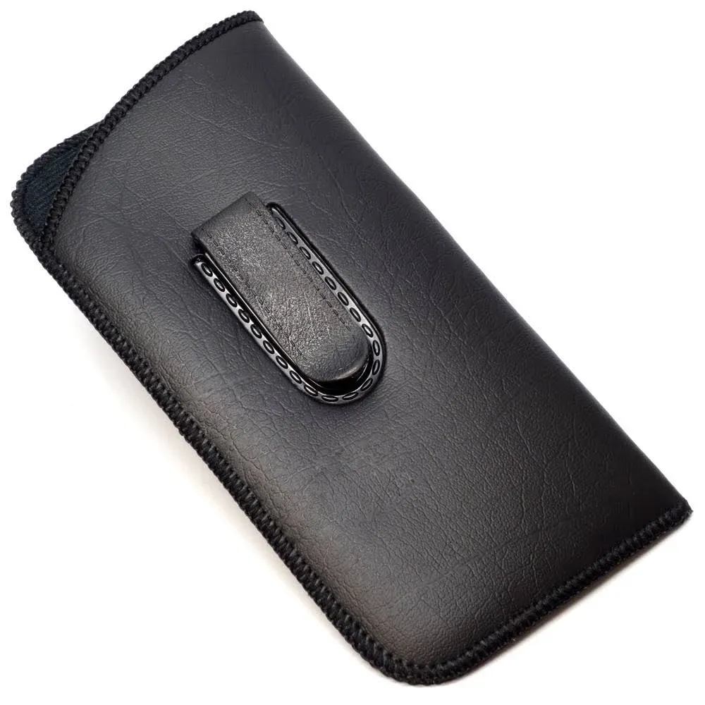 Full Clip Soft Lined Protector Vertical Eyeglass Case Syn.Leather Black or Brown