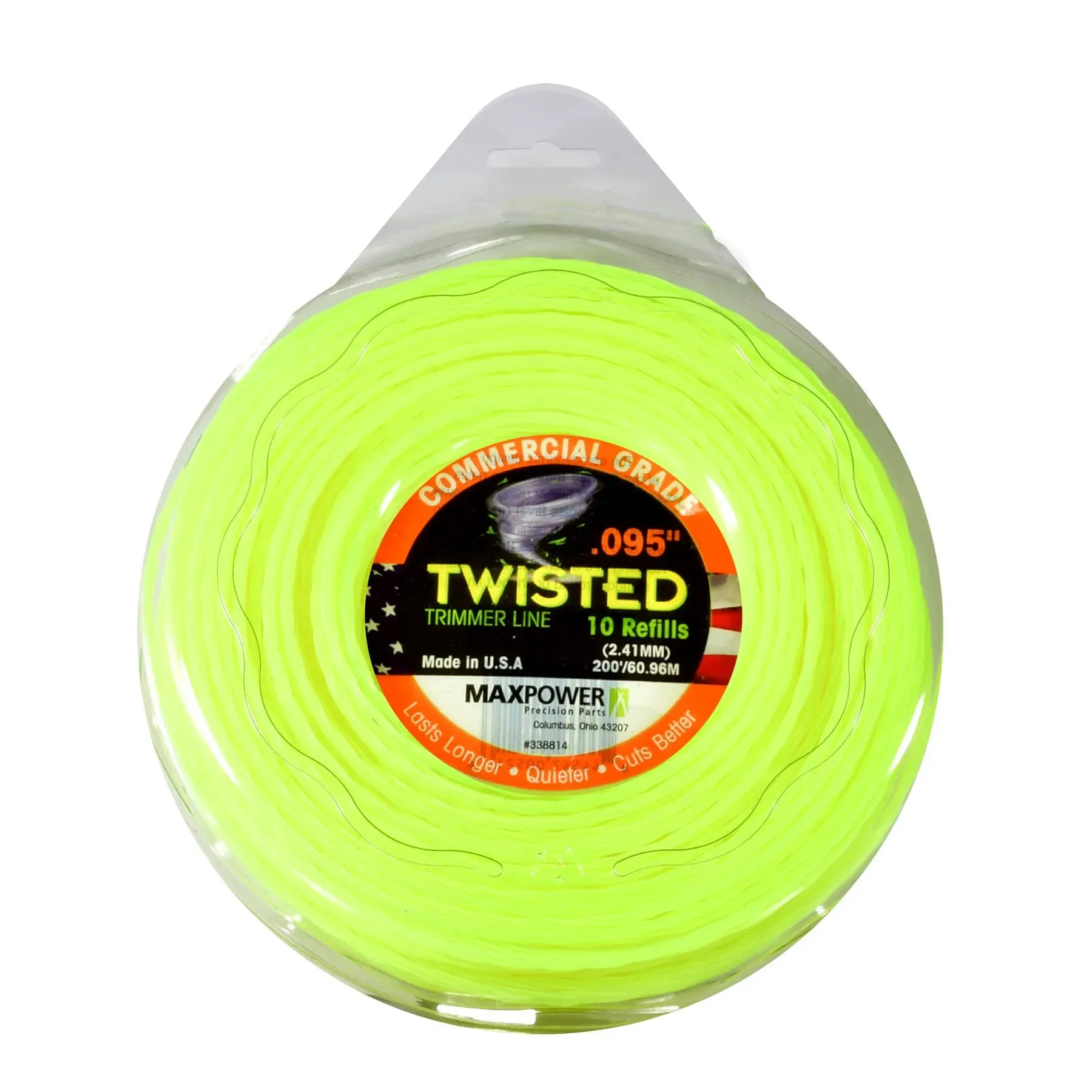 Maxpower 338814 Premium Twisted Trimmer Line .095-Inch Twisted Trimmer Line 200-Foot Length