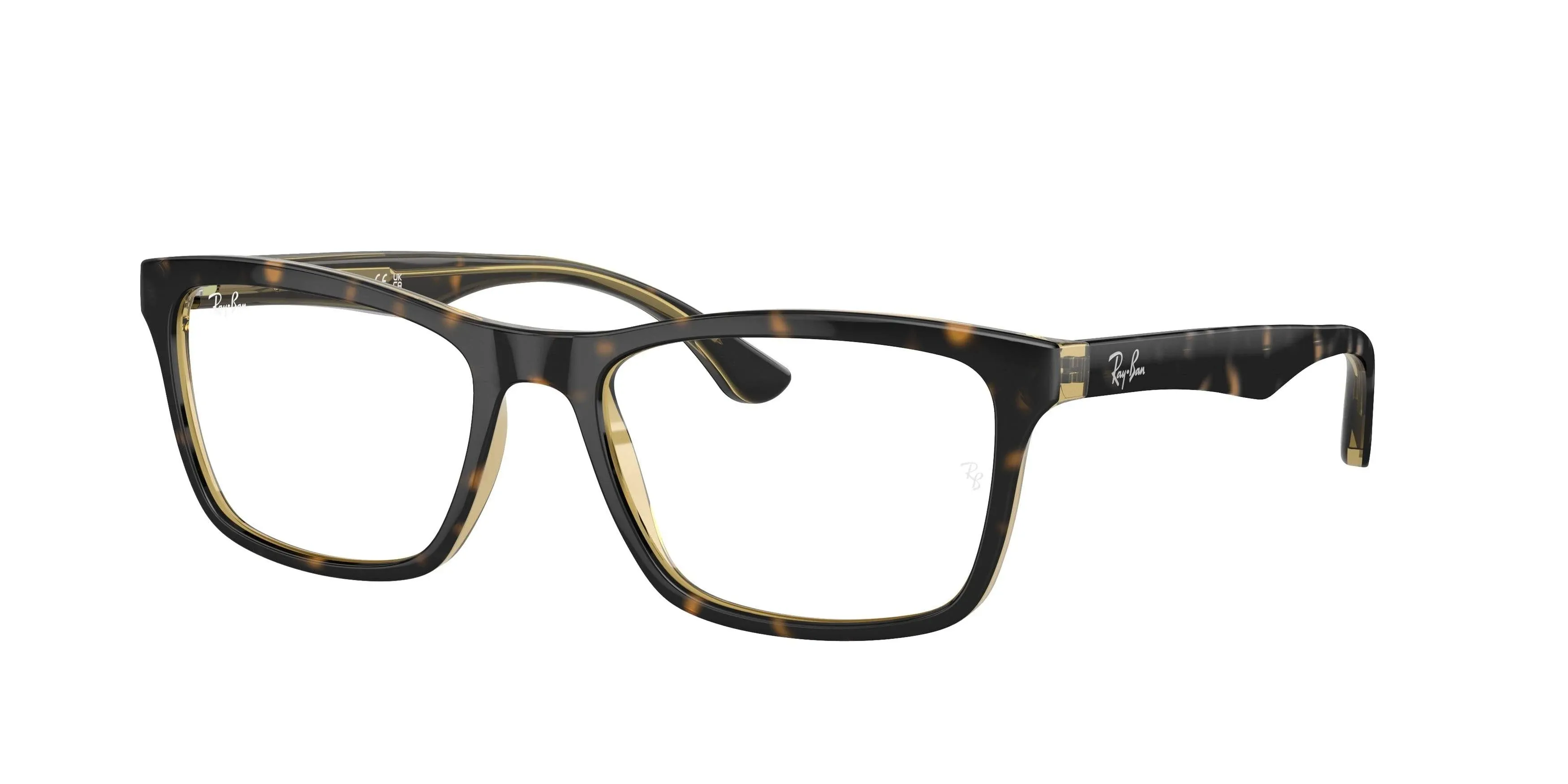 Ray Ban RX5279F Eyeglasses - 8285 Havana on Transparent Yellow