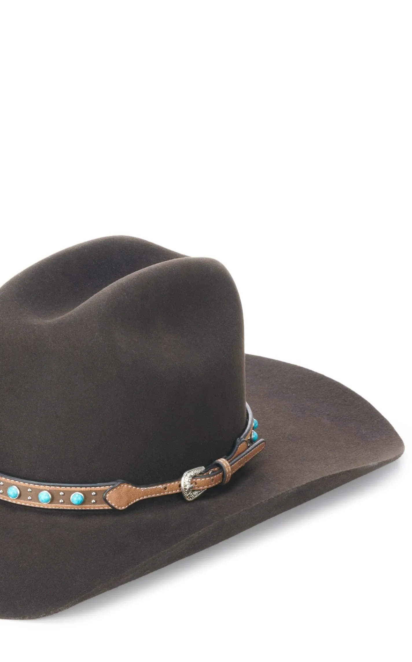 M&F Western Products M+F Medium Brown Turquoise Hat Band Hat Accessories