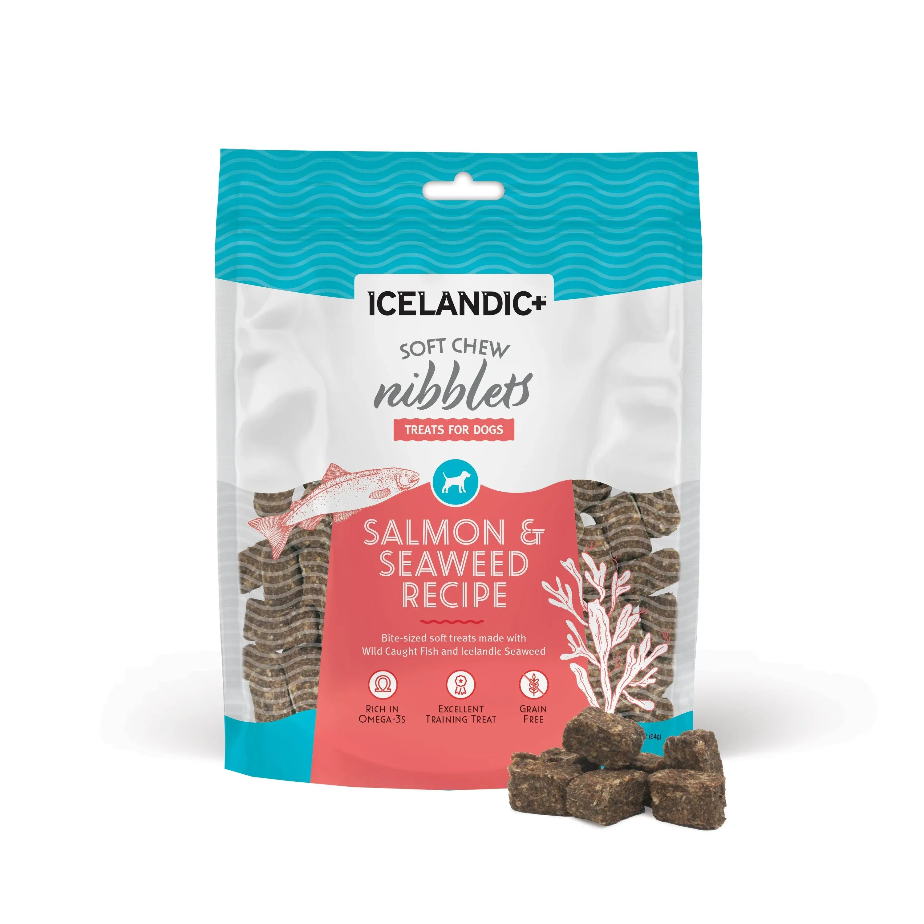 Icelandic+ Soft Chew Niblets - Salmon &amp; Seaweed Recipe 2.25 oz