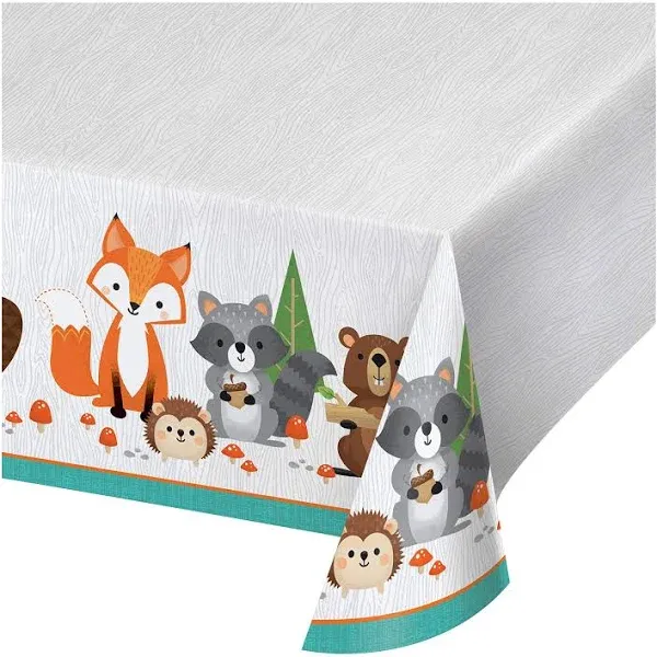 Woodland Animals Plastic Table Cover