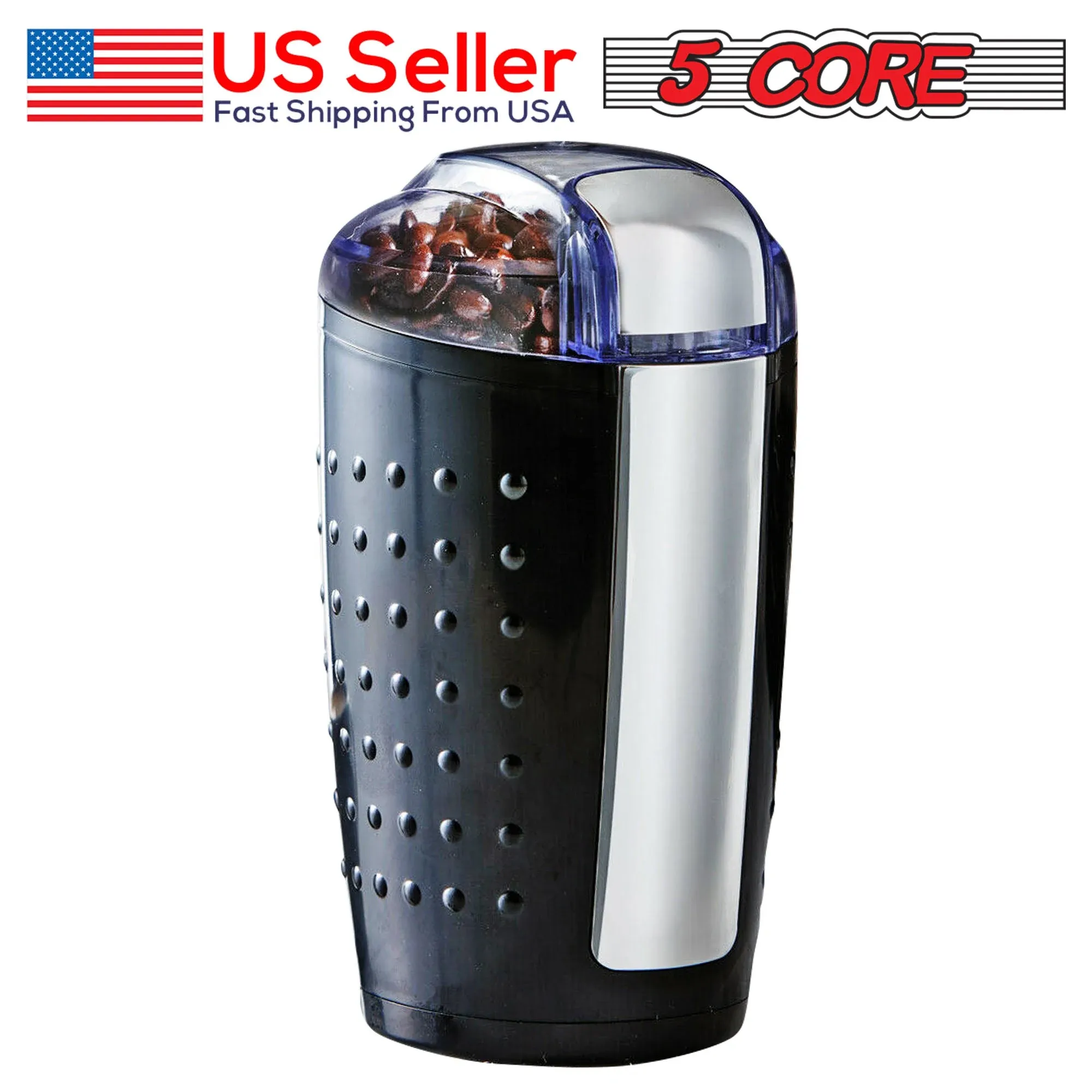 5Core Coffee Grinder 85 Gram Capacity 150W Electric Bean Spice Grinders BLACK & BROWN