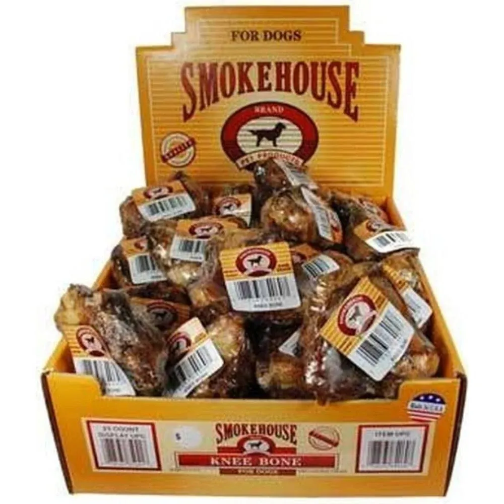 Smokehouse Pet Products Dsm85941 25-Pack Meaty Knee Bone Dog Treat Shelf Display Box