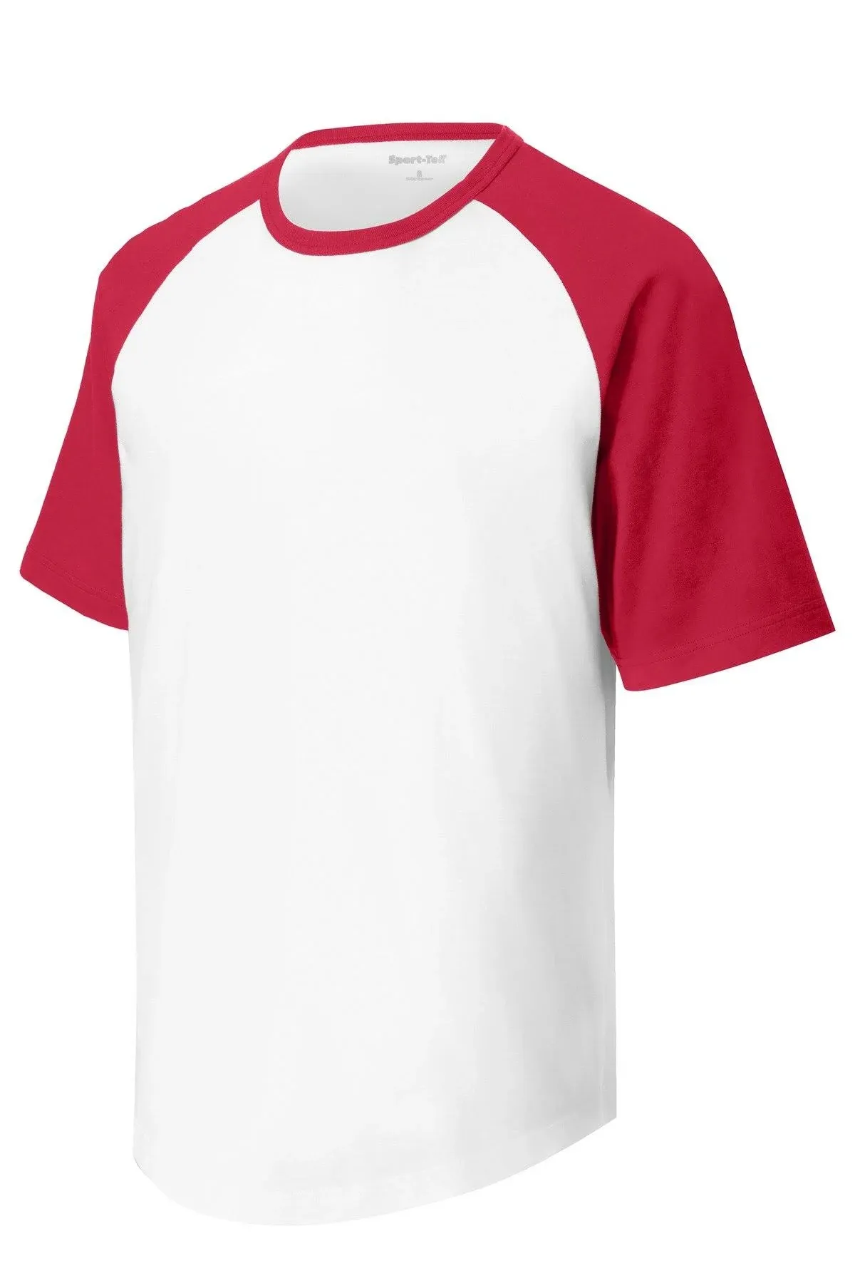 Sport-Tek Men's White/ Red Short Sleeve Colorblock Raglan Jersey