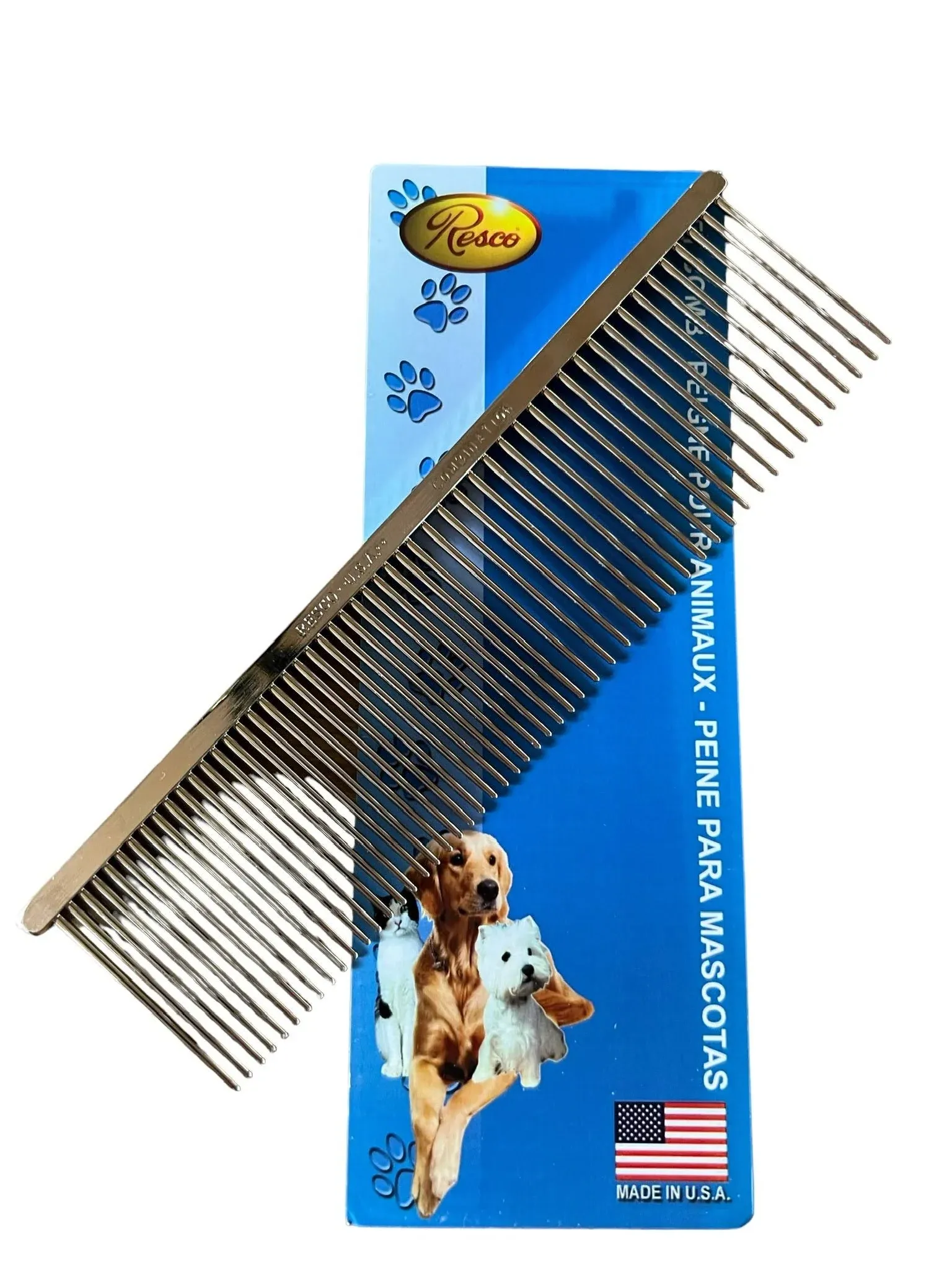 B14 NEW Resco Combination Comb Coarse/Medium Tooth space, 1&#034; teeth Nickel-Plated