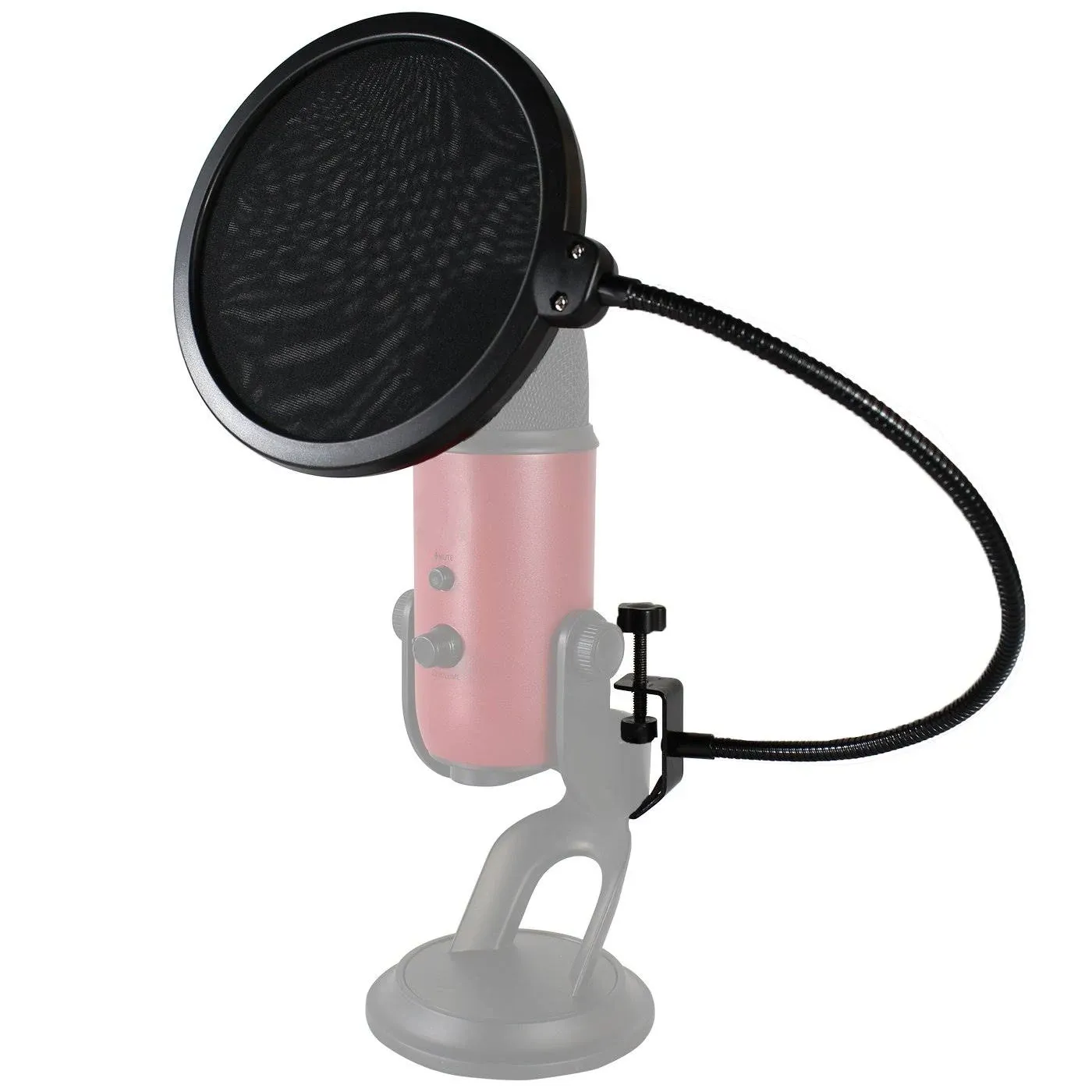 HDE Pop Filter for Mic, Microphone Filters Noise Reduction Mesh Shield Screen