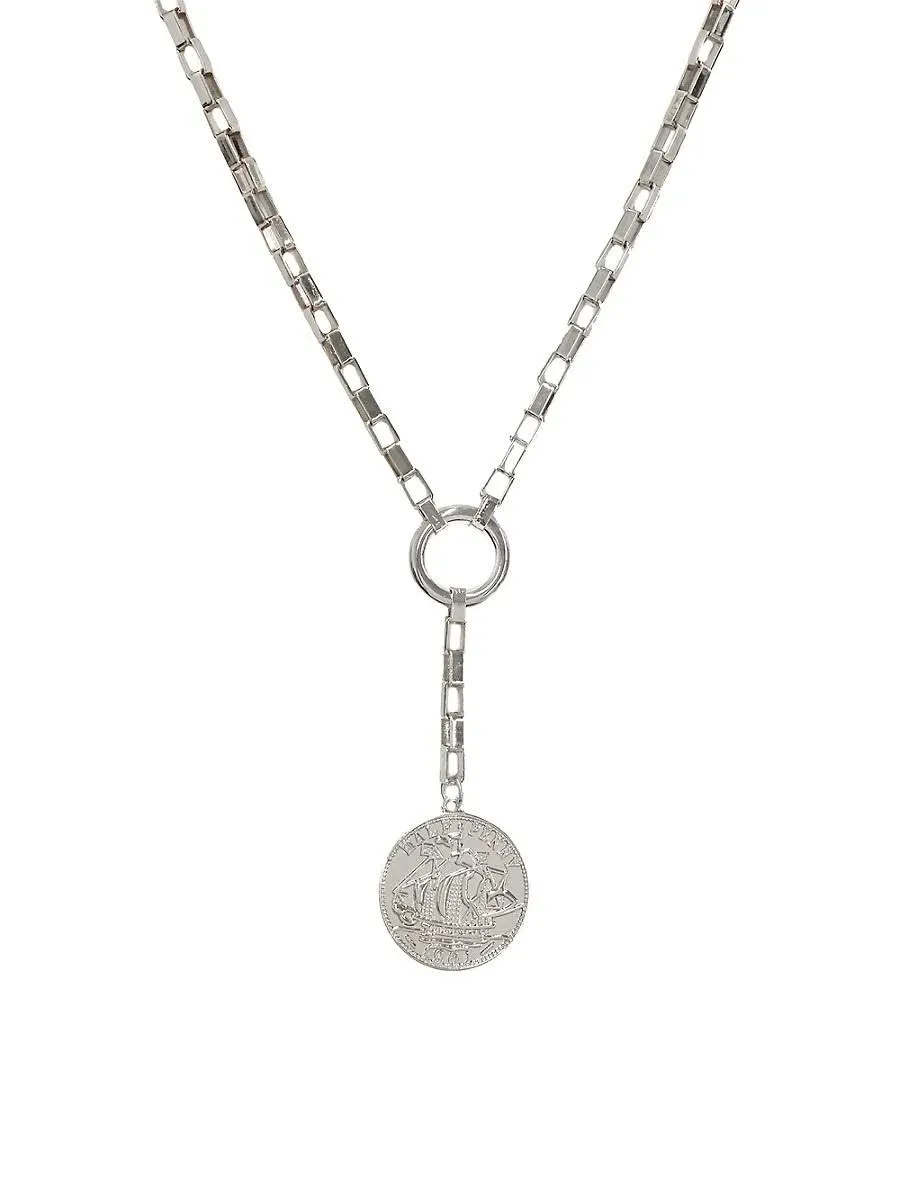 Ettika Power Player Coin Lariat Necklace