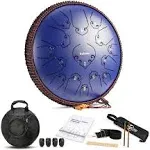 14 inch 15 Note Steel Tongue Drum Percussion Instrument Lotus Hand Pan Drum with ...