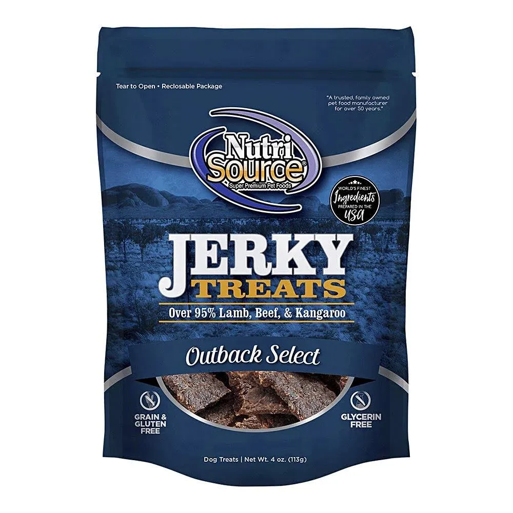 Nutrisource Jivin' Jerky Lamb, Beef & Kangaroo Healthy Jerky Dog Treats 4 oz