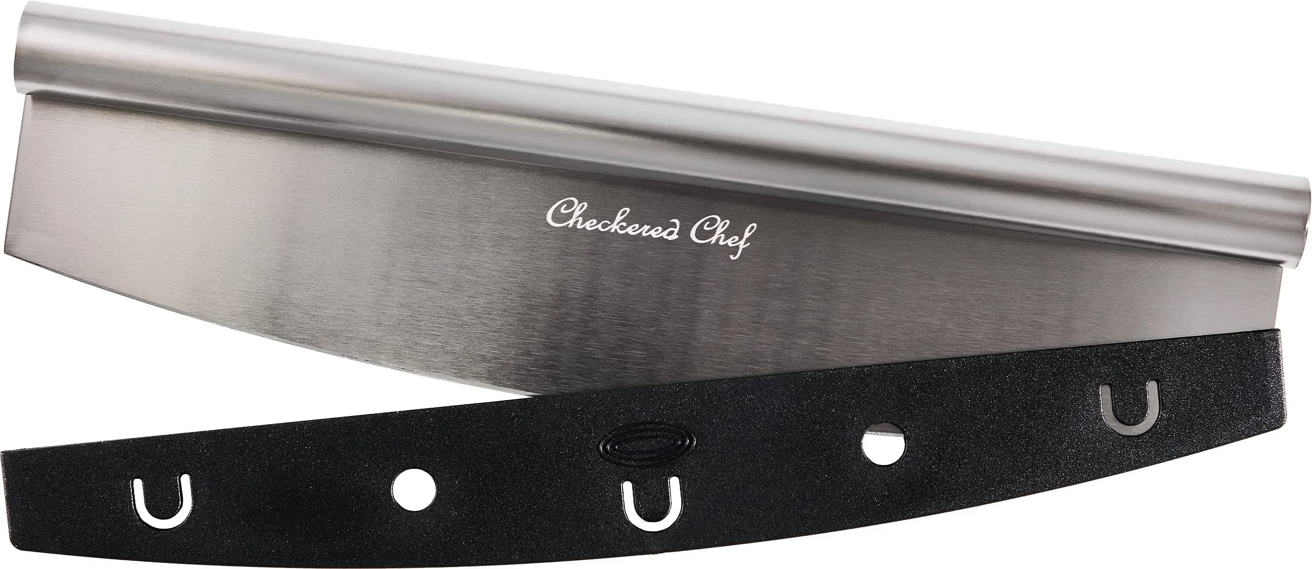 Checkered Chef Pizza Cutter Sharp Rocker Blade With Cover. Heavy Duty Stainless