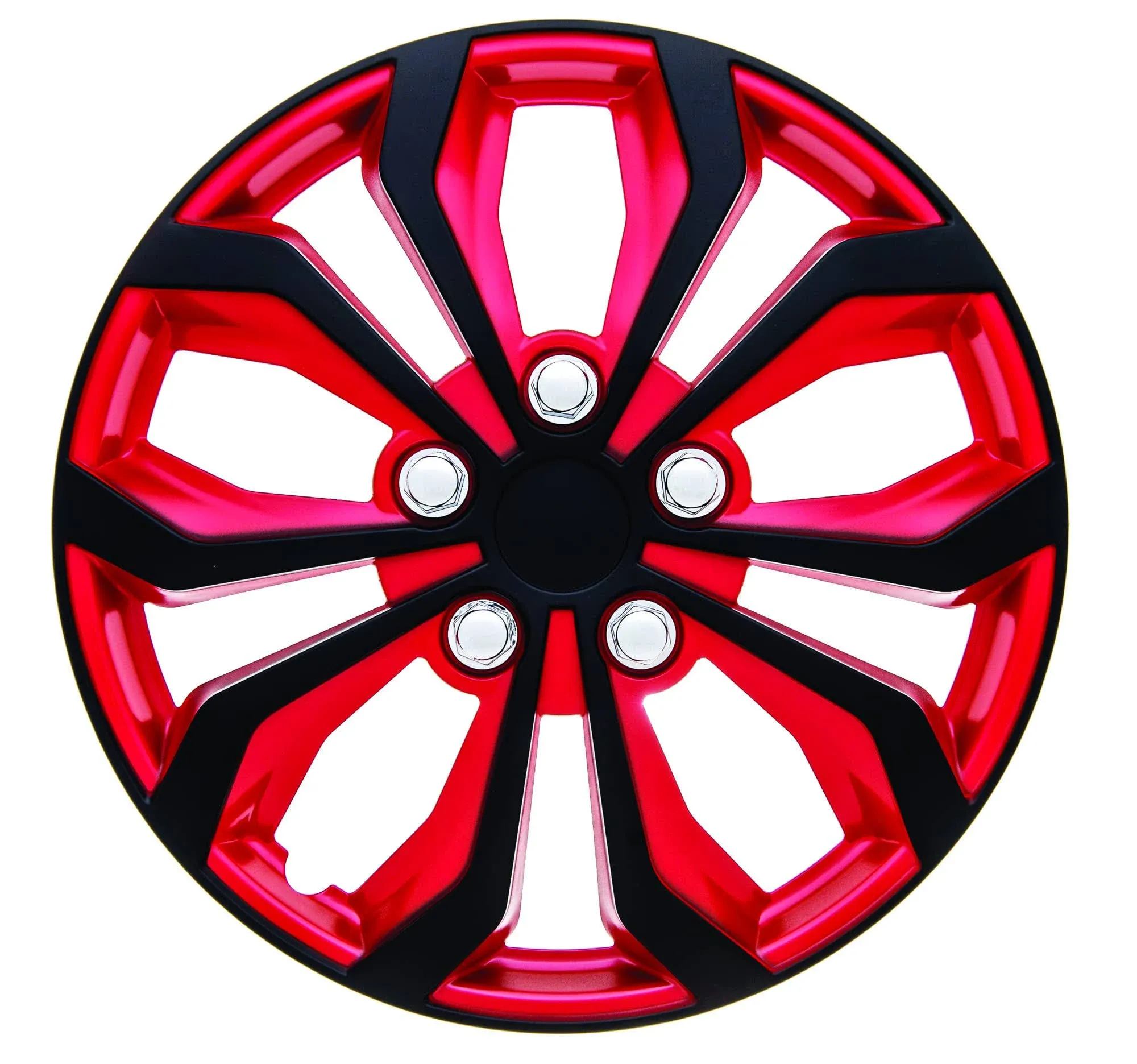 Swiss Drive Hubcaps 17 inch 4 Set - Luxurious Red and Black Design ? Durable and ...