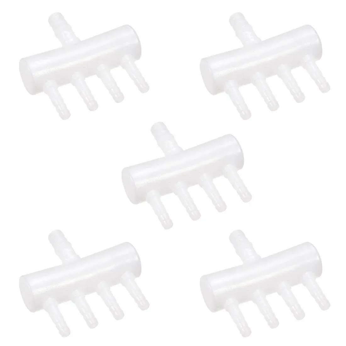 8mm to 4mm 4Way Aquarium Air Line Splitter Connector Air Flow Divider 5pcs