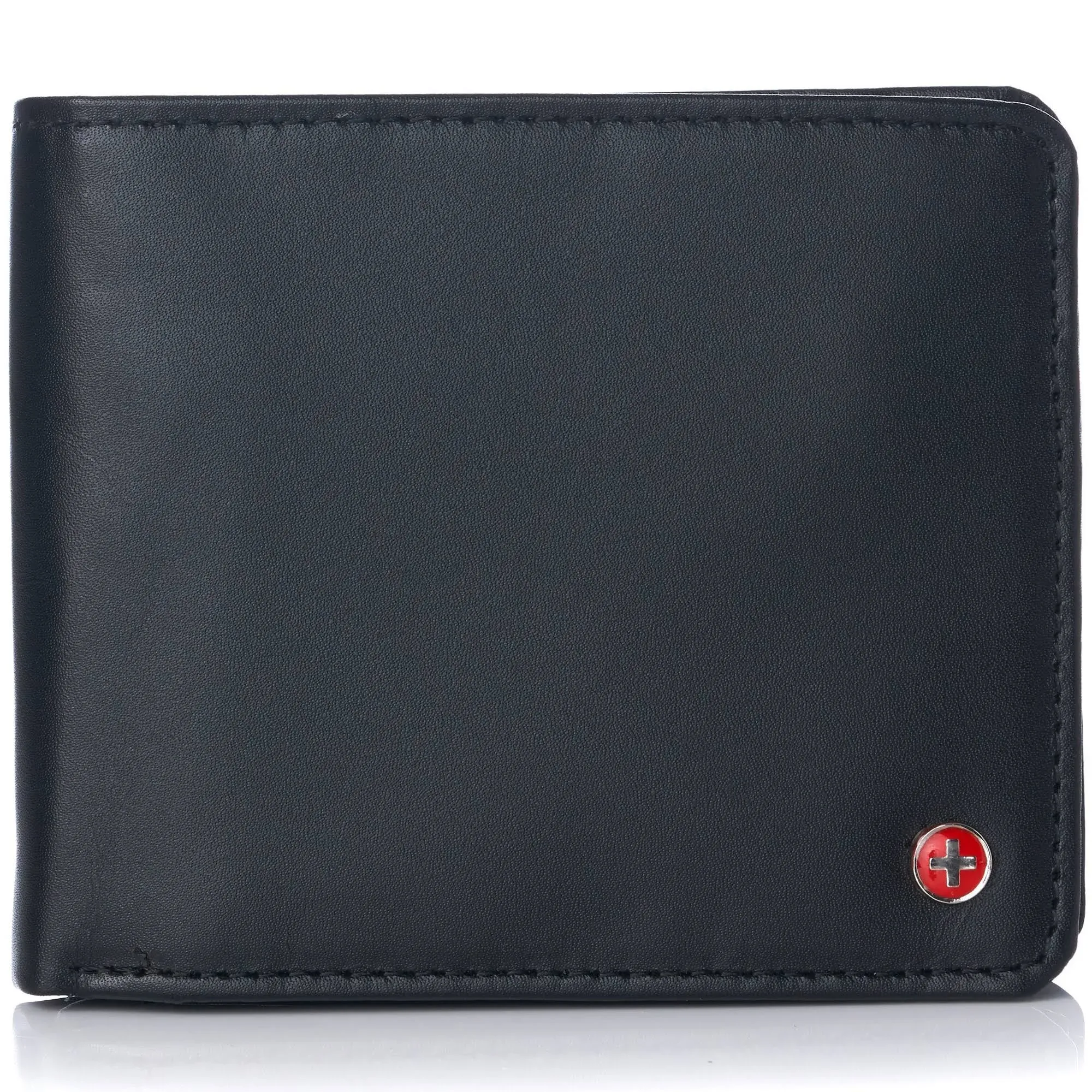 Alpine Swiss RFID Safe Mens Leather Wallet Deluxe Capacity Coin Pocket Bifold