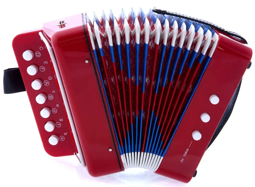 D&#039;Luca Child Button Accordion Red