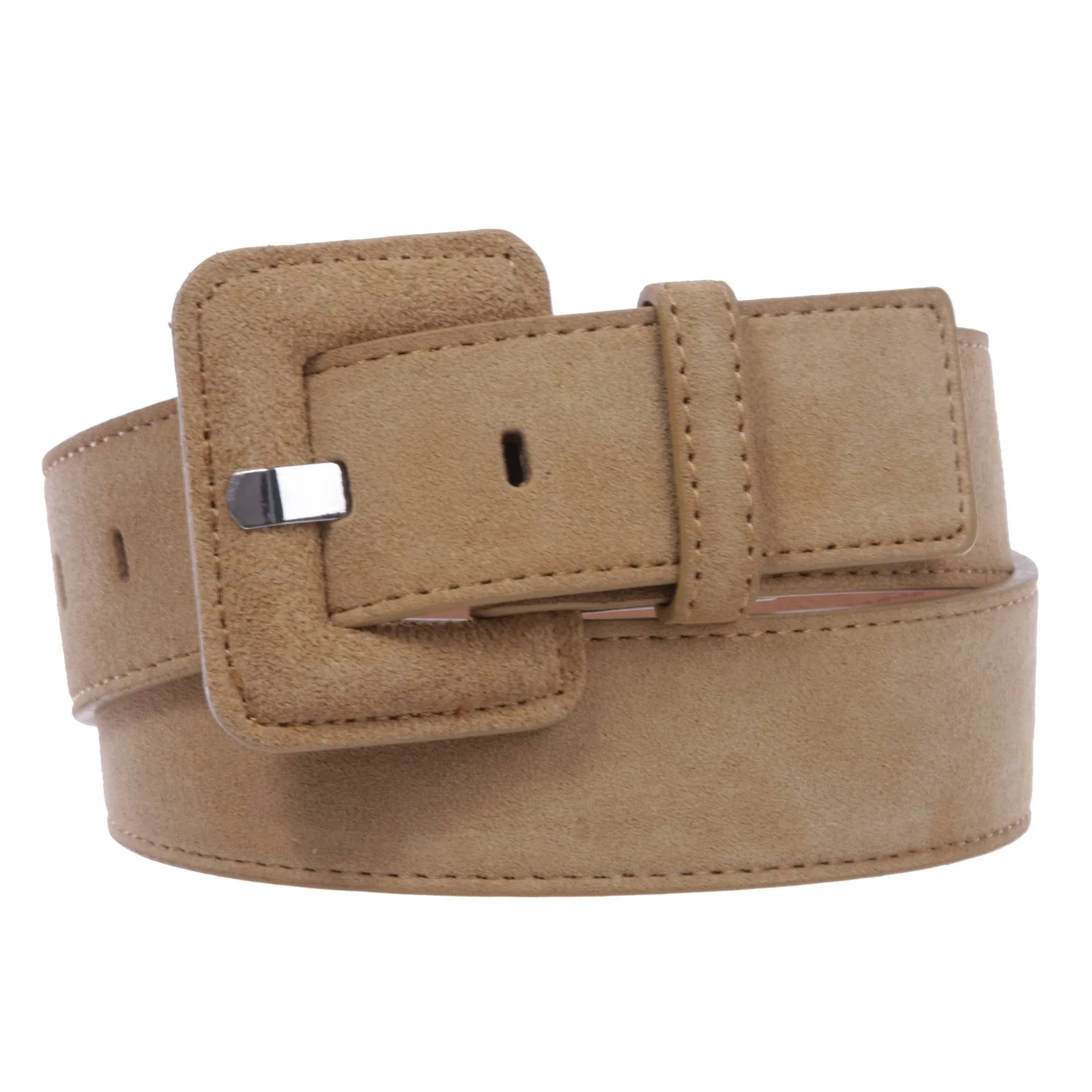 1 1/2&#034; Inch Stitching-Edge<wbr/>d Suede Leather Belt