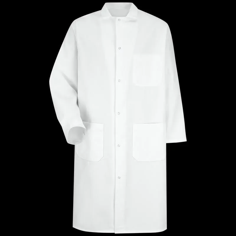 Red Kap 4004 Gripper-Front Butcher Frock, White