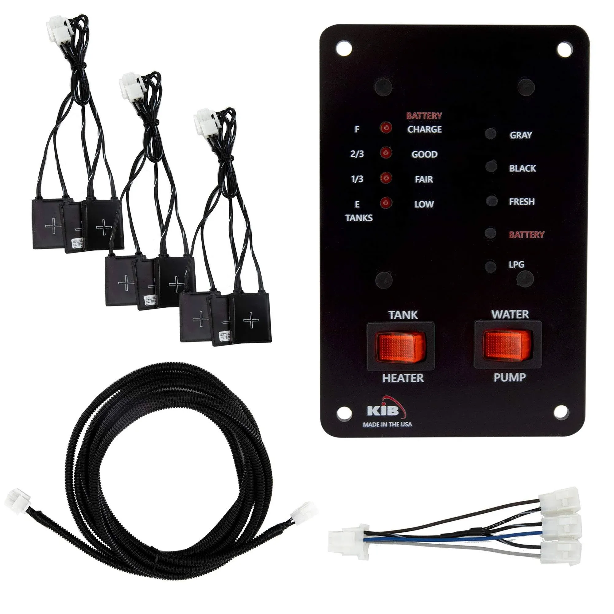 RV Water Tank Monitor System Probeless Adhesive Sensors with Smart M Board and 15' Wire Extension | RV Level Monitor System | Water Tank Level System | Probless Monitoring System