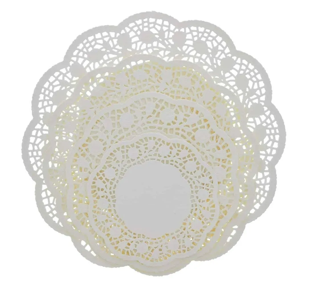 Multipack Round Paper Doilies in Assorted Sizes, 32-ct. Packs Great for Catering and Parties.