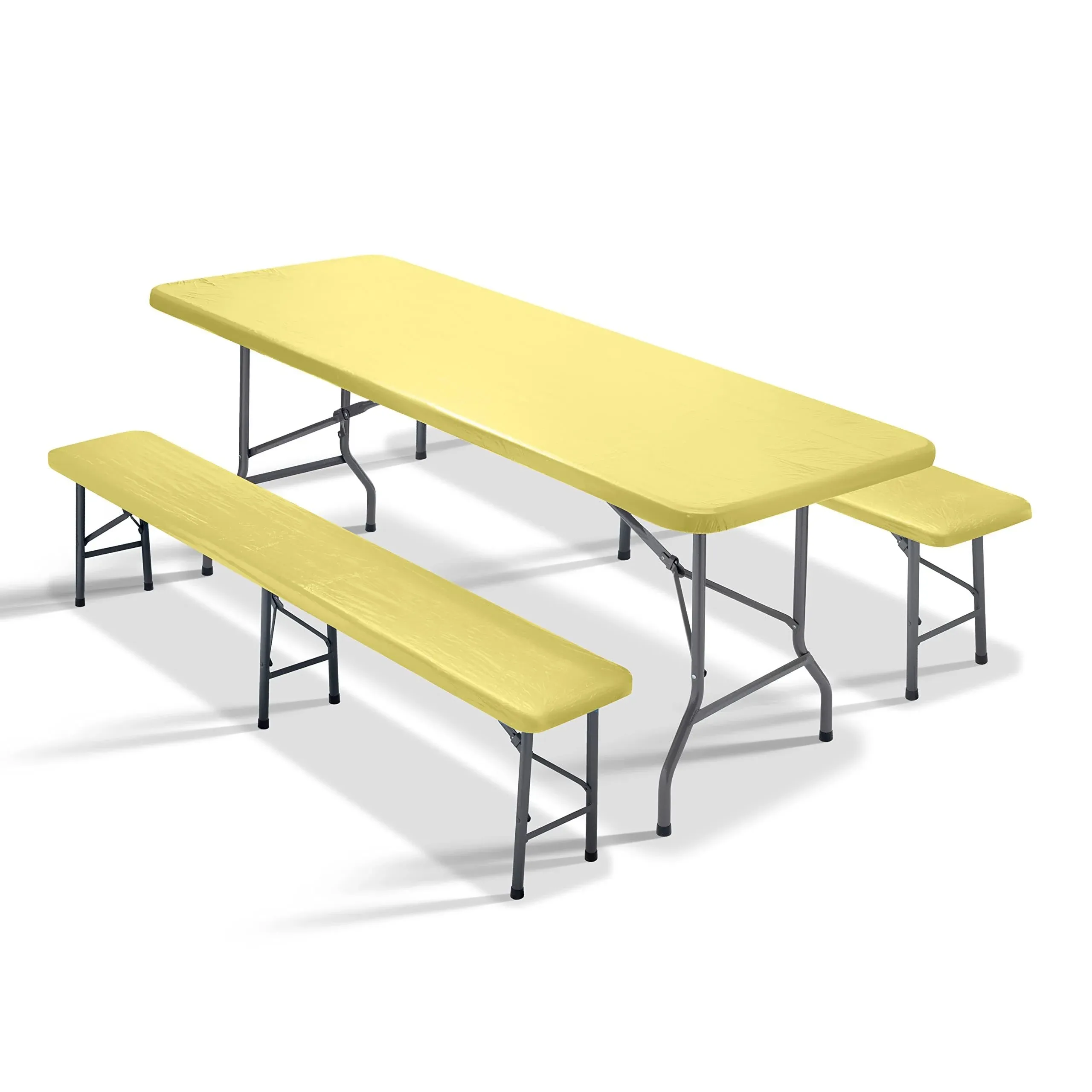 Sorfey Picnic Table Cover with Bench Covers -Fitted with Elastic, Vinyl with ...