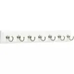 Franklin Brass FBKEYT7-WSE-R Key Rail with 7 Hooks, White/ Satin Nickel