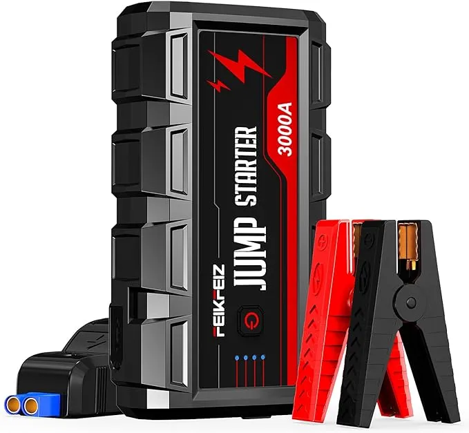 Car Jump Starter, 3000A Peak 24800mAh 12V Car Battery Starter(Up to All Gas, 9.0L Diesel Engine), with USB Quick Charge 3.0,LED Light.