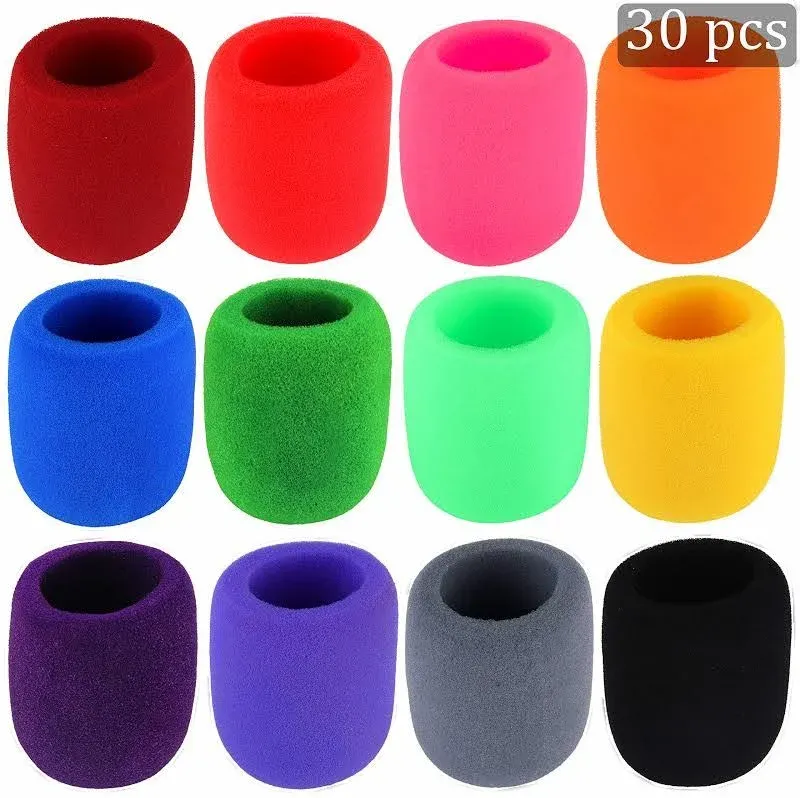 30 Pack Thick Handheld Stage Microphone Windscreen Foam Cover Karaoke DJ 12 C...