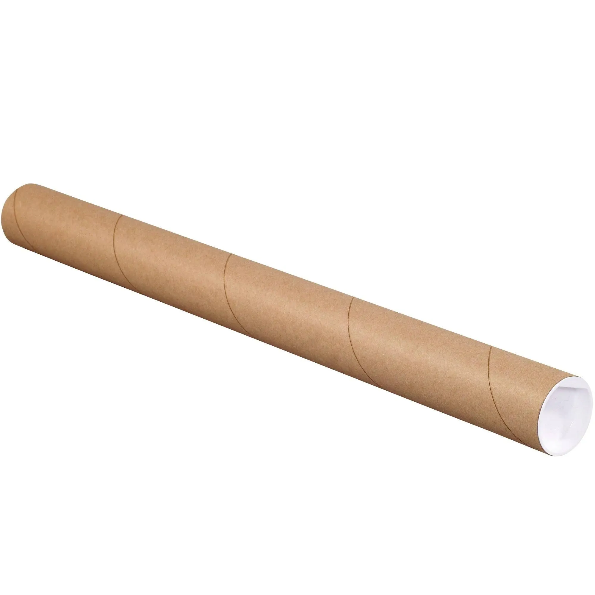 BOX USA Cardboard Tubes with Caps, 12"L x 2"W x 2"H, Pack of 50 | Poster Tube for Mailing and Storage of Blueprints, Artwork, Crafts, Long Art Holder, 12 inches