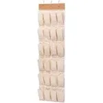 Honey-Can-Do 24-Pocket Over-The-Door Shoe Rack and Organizer, Bamboo SFT-09269 Natural, 15 lbs