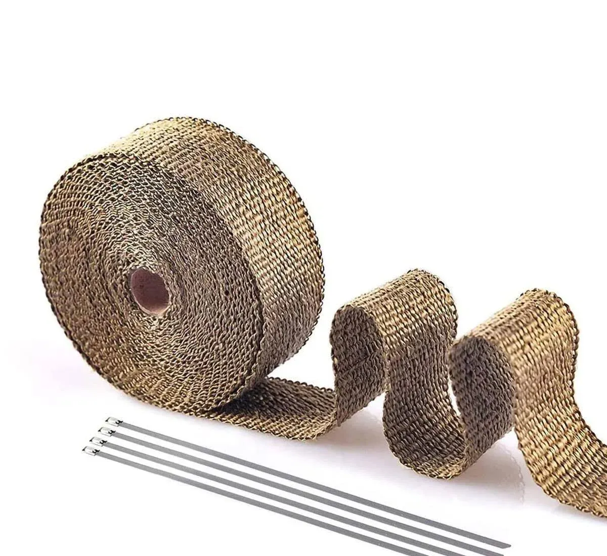 Titanium Exhaust Wrap 1&#034; X 16&#039; Roll For Motorcycle Fiberglass Heat Shield Tape W