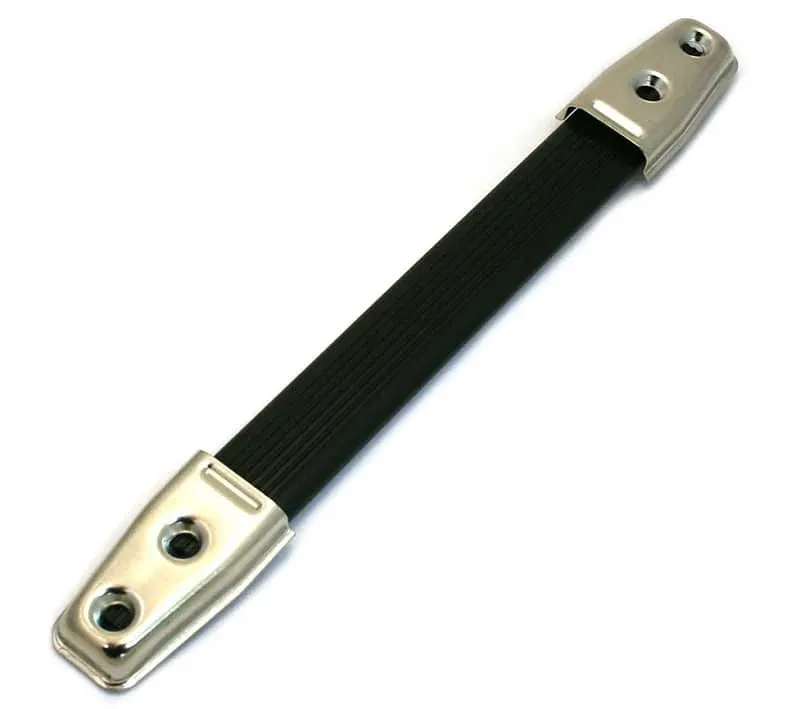 Handle - Fender, Black Plastic, Silver Caps, 2 screws per cap