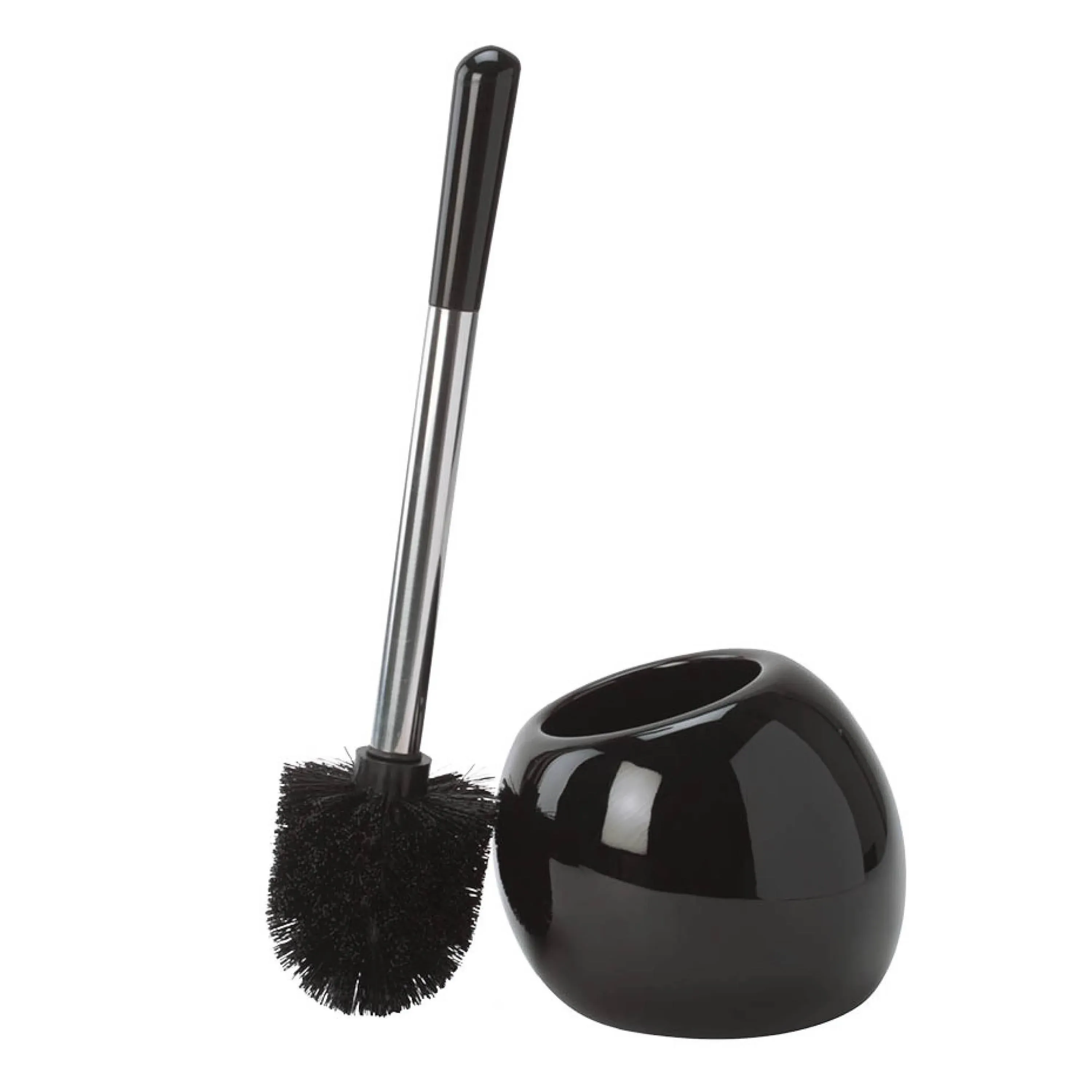 Bath Bliss Ceramic Dome Toilet Brush & Holder in Black