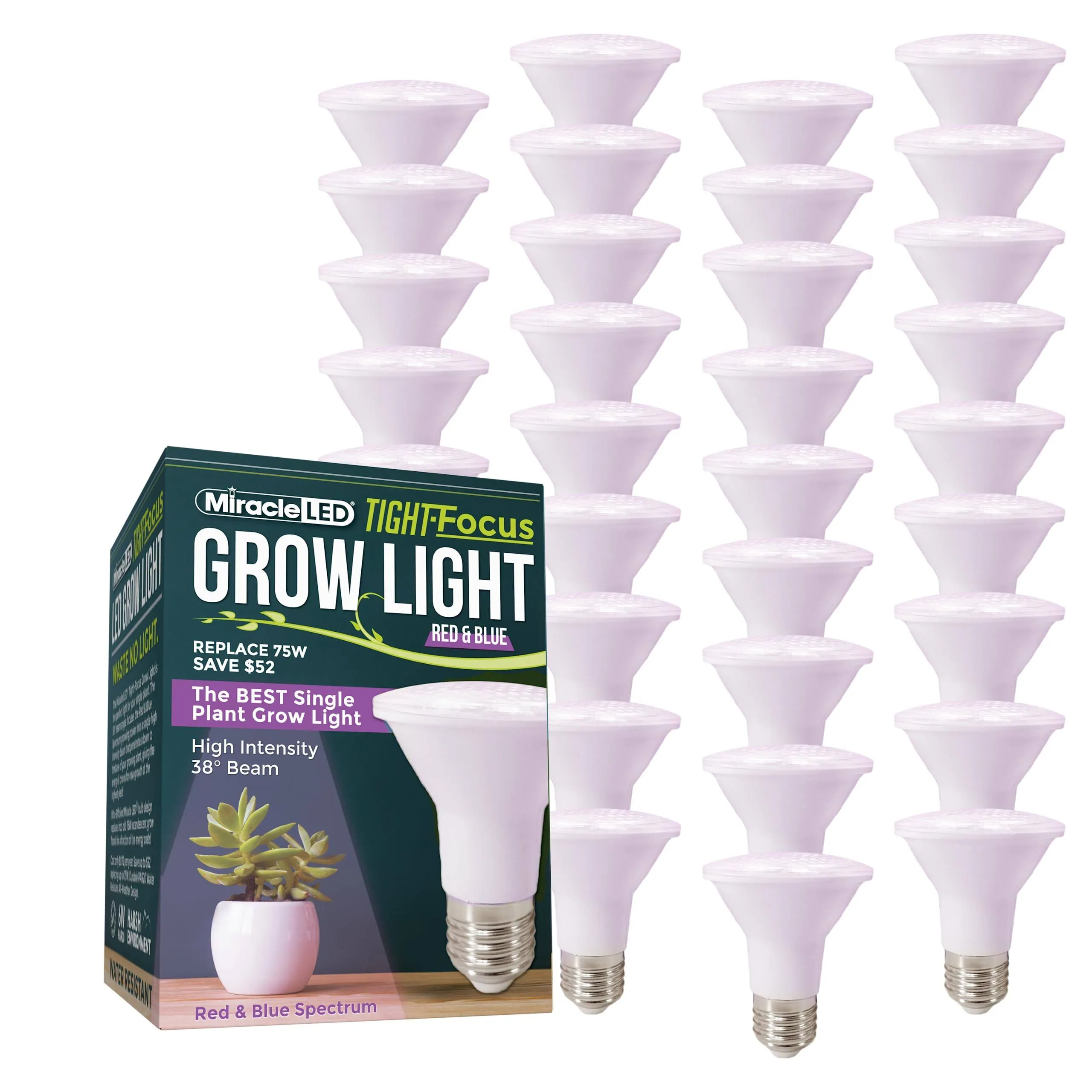 Miracle LED Tight Focus LED Red &amp; Blue Spectrum Daylight Single Plant Growing Bulb 6W Red &amp; 