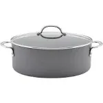 Rachael Ray 8-qt. Hard Anodized Nonstick Cookware Oval Stockpot with Lid, Gray