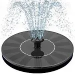 Mademax 1W Solar Bird Bath Fountain Pump, Solar Fountain with 6 Nozzle, Free Standing Floating Solar Powered Water Fountain Pump for Bird Bath, Garden