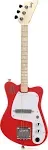 Loog Mini Electric kids Guitar for Beginners built-in Amp Ages 3+ Learning App and Lessons Included Red