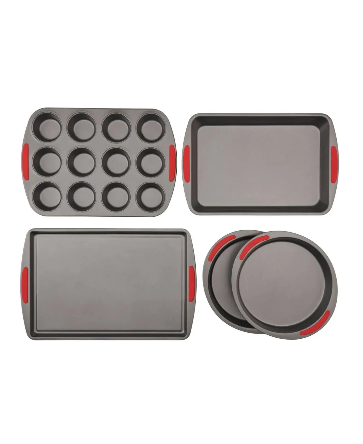 5-Piece Nonstick Steel Bakeware Set - Includes Cookie Sheet, Roast Pan, Cake Pan