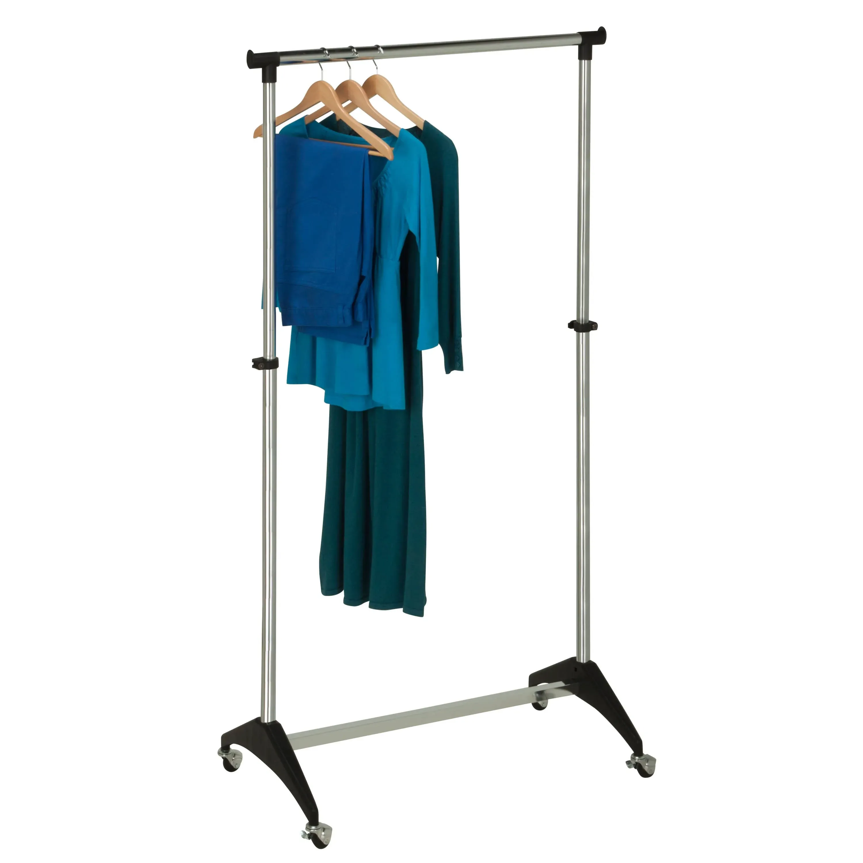 Honey Can Do Chrome Adjustable Rolling Garment Rack