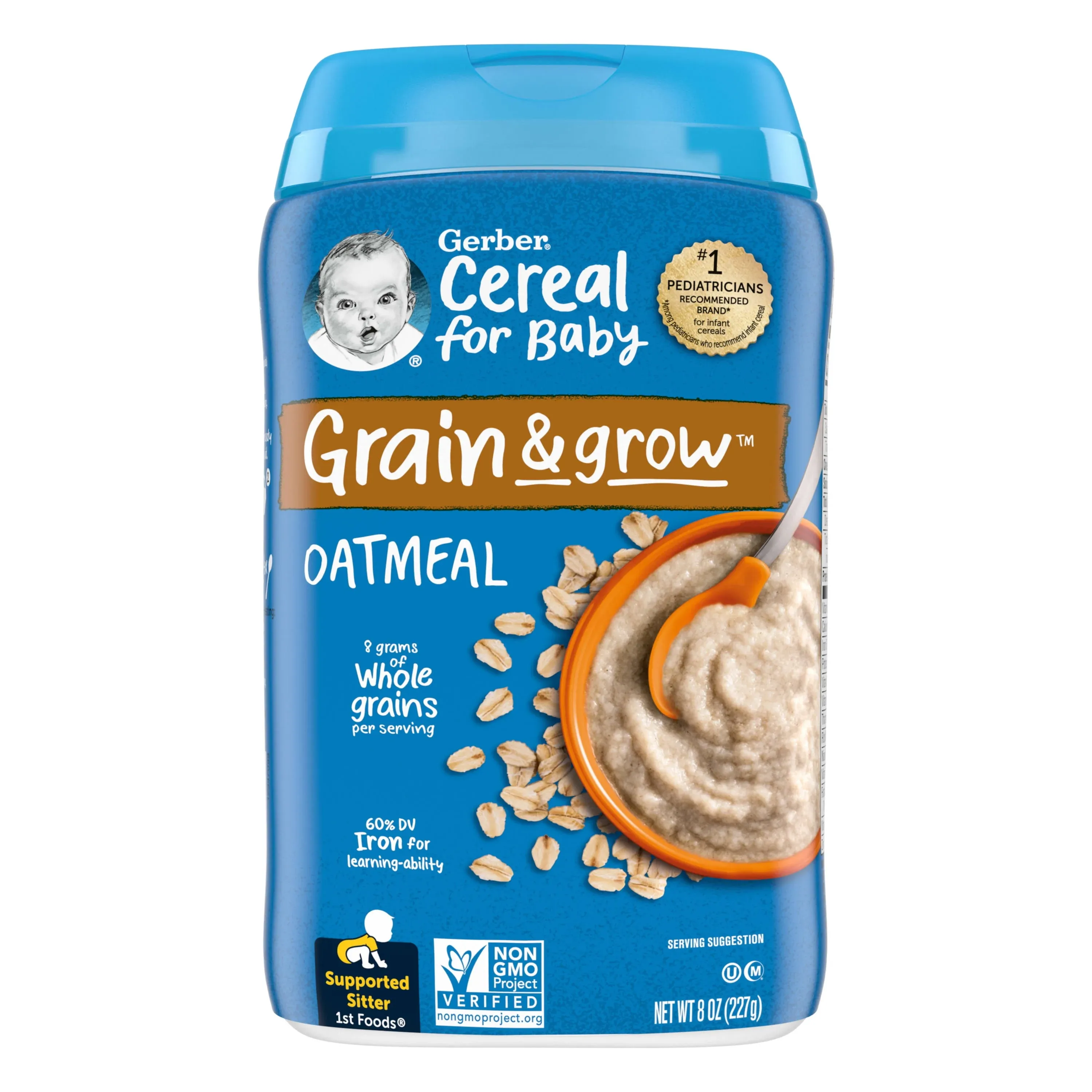 Gerber Gain & Grow 1st Foods Supported Sitter Oatmeal Cereal (8 oz)