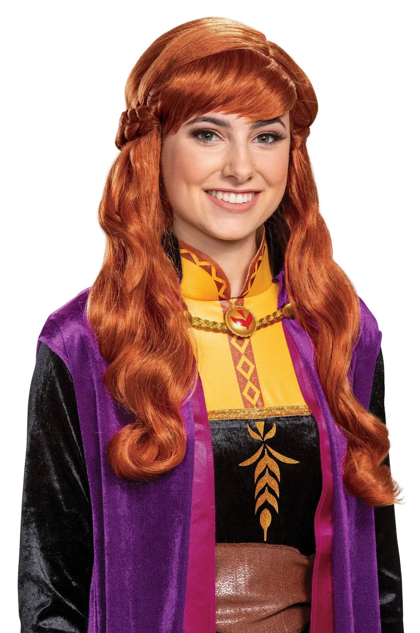 Disguise Disney Anna Frozen 2 Adult Womens' Wig, Orange, One Size Adult